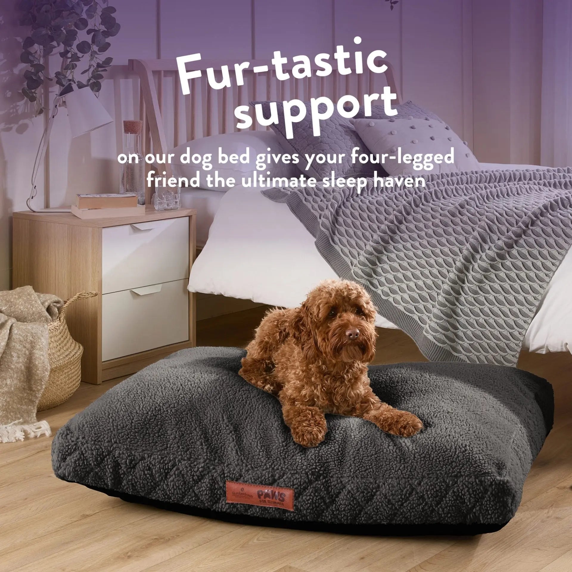 Paws for Slumber Sherpa Fleece Pet Bed Slumberdown