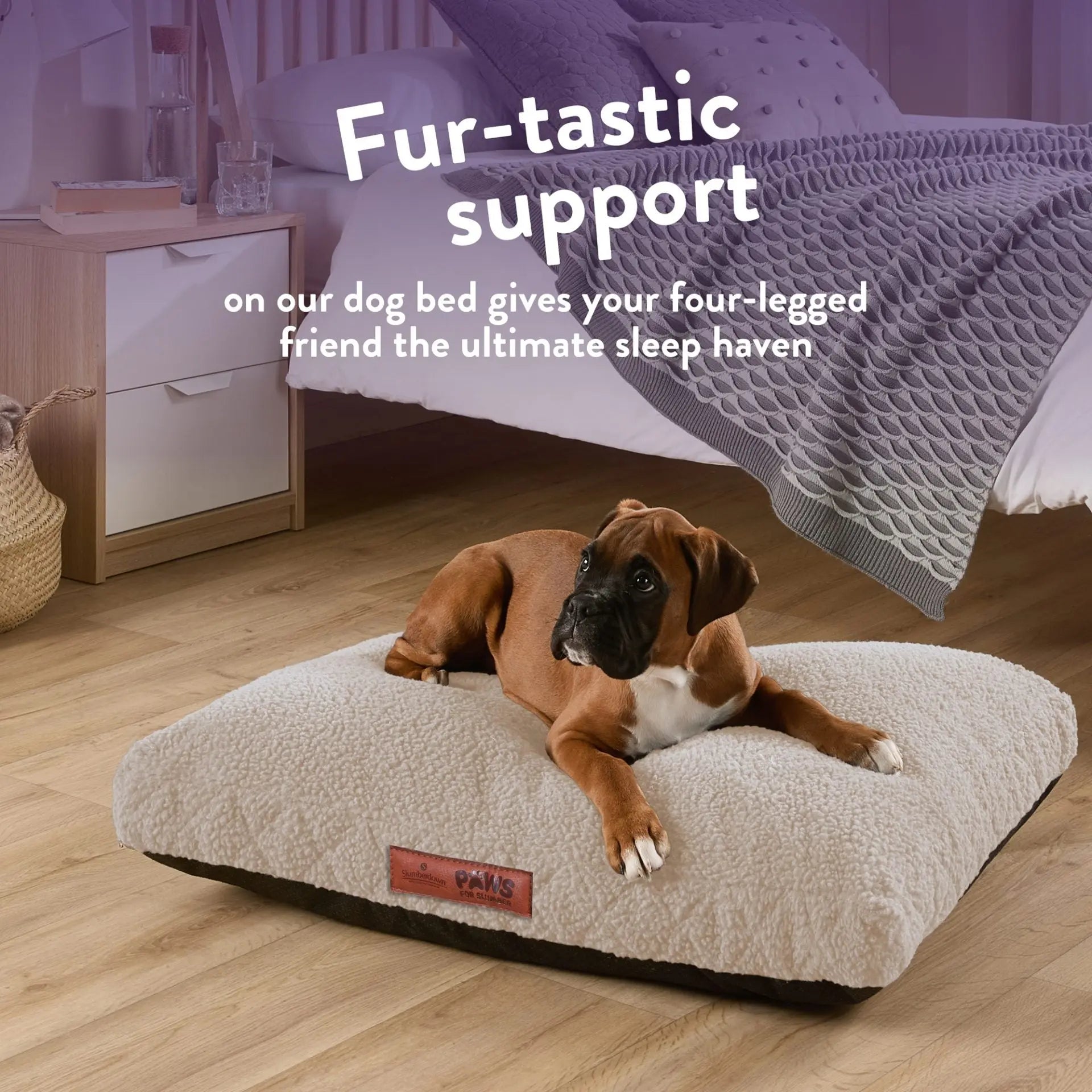 Paws for Slumber Sherpa Fleece Pet Bed Slumberdown
