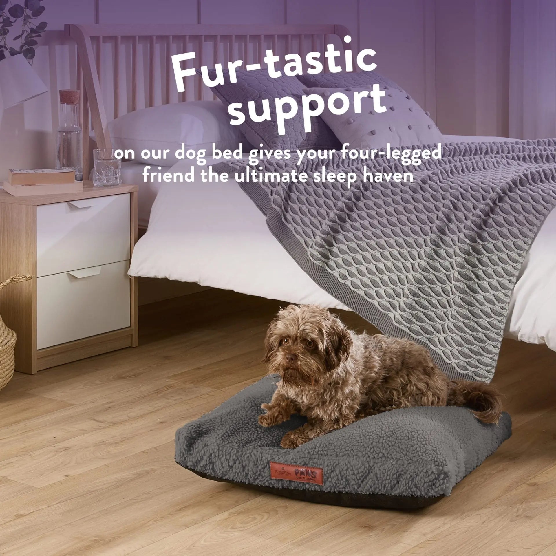 Paws for Slumber Sherpa Fleece Pet Bed Slumberdown