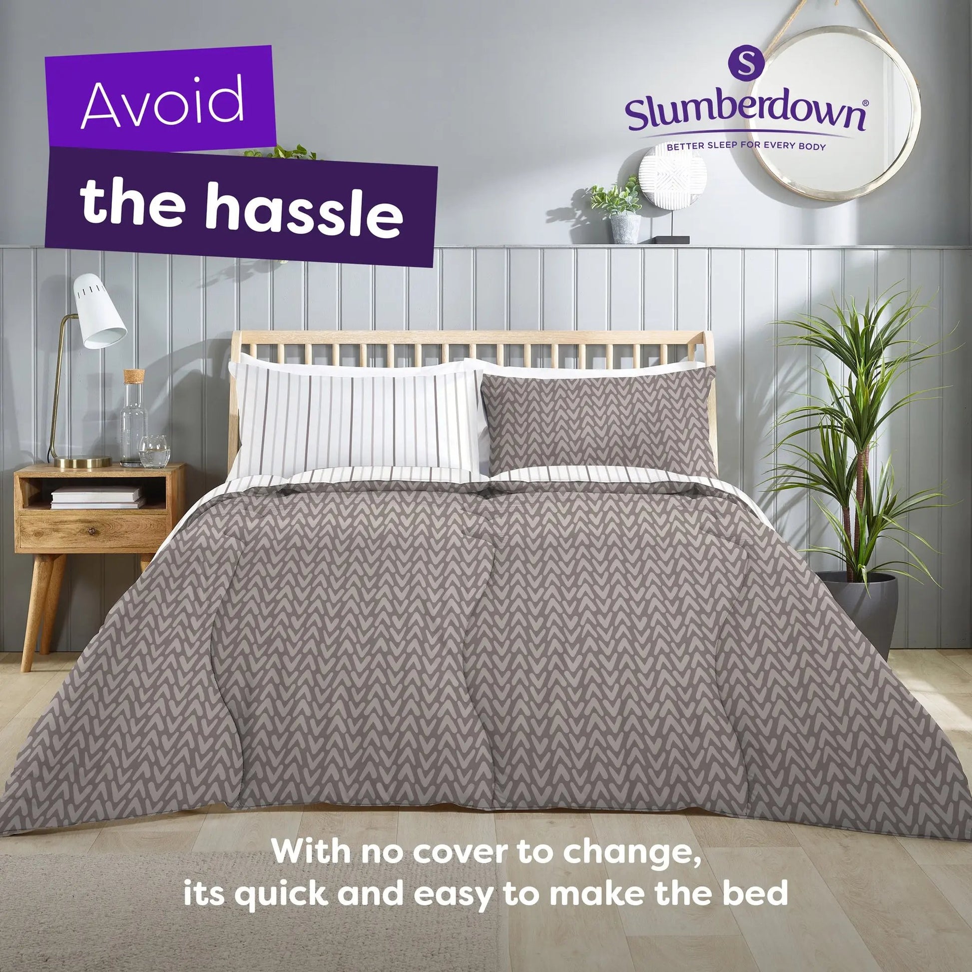 Coverless Comfort Neutral Abstract Duvet, 10.5 Tog Slumberdown