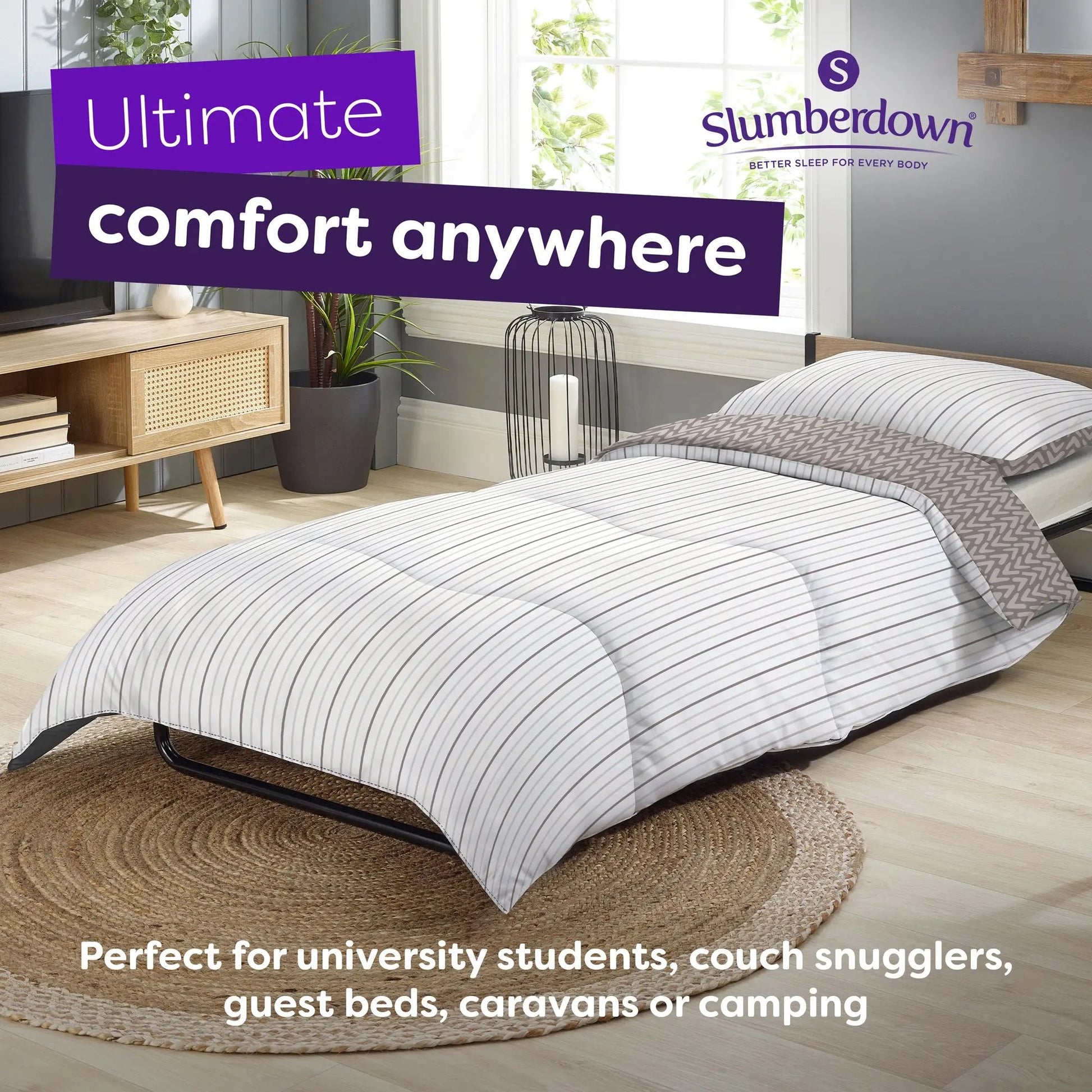 Coverless Comfort Neutral Abstract Duvet, 10.5 Tog Slumberdown