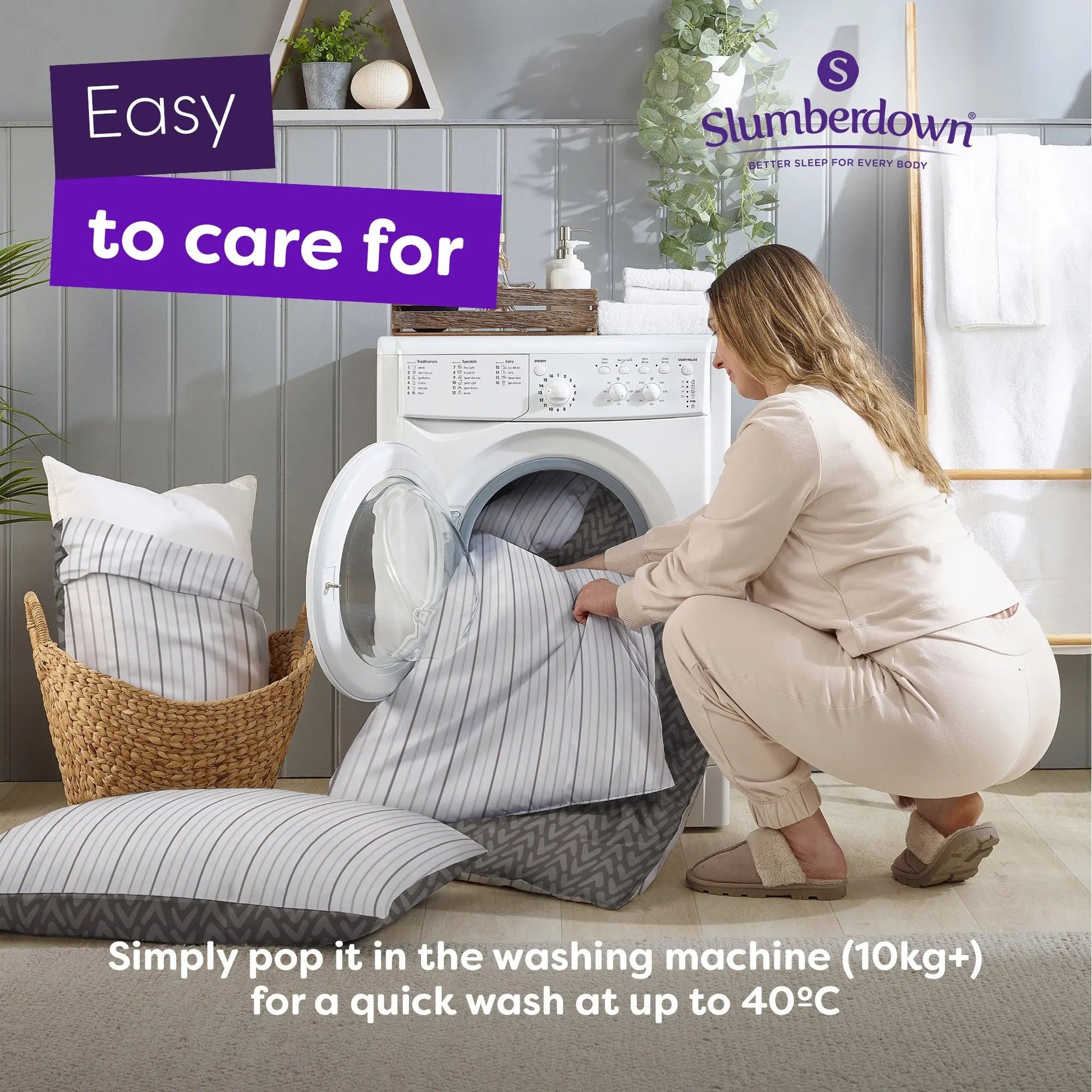 Coverless Comfort Neutral Abstract Duvet, 10.5 Tog Slumberdown