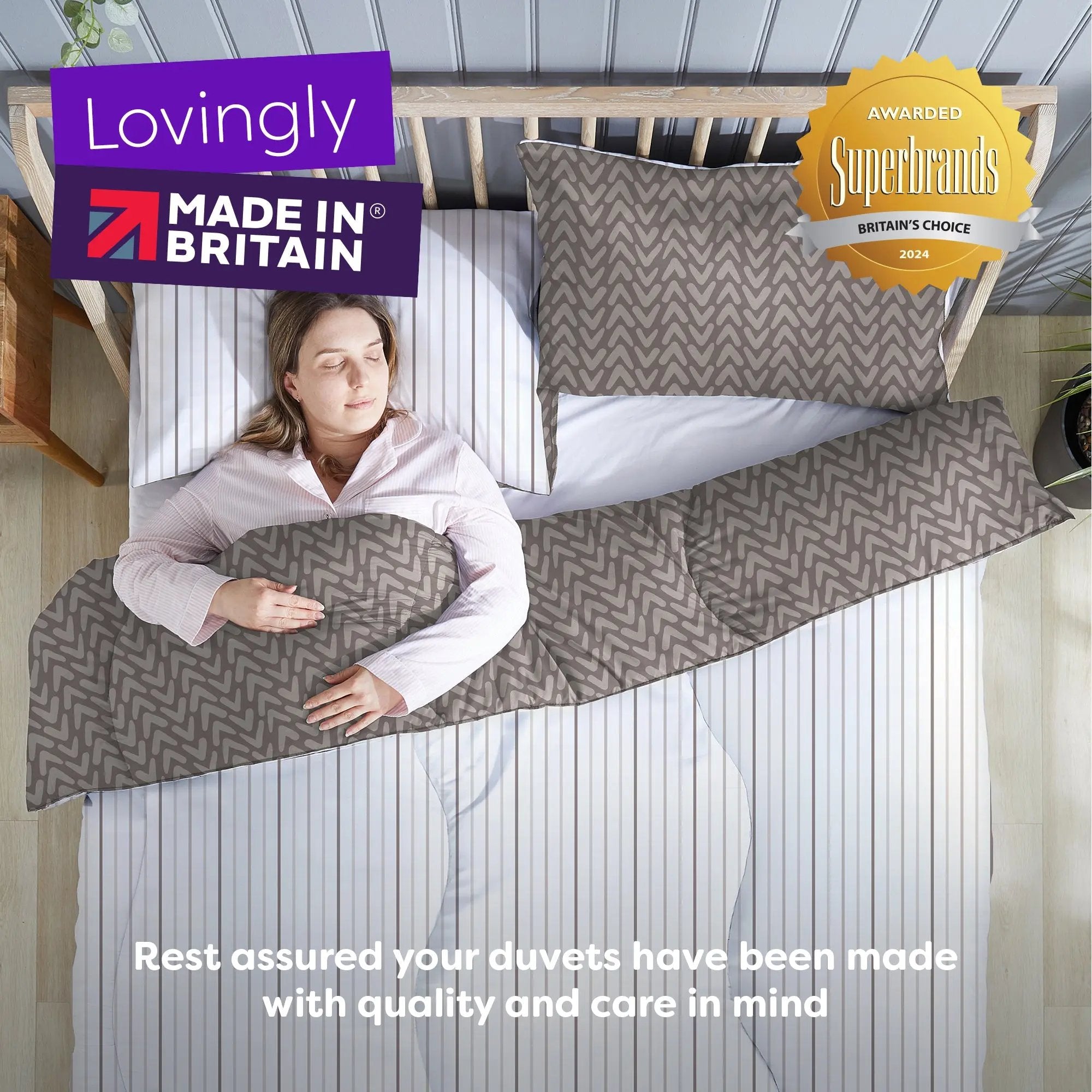 Coverless Comfort Neutral Abstract Duvet, 10.5 Tog Slumberdown