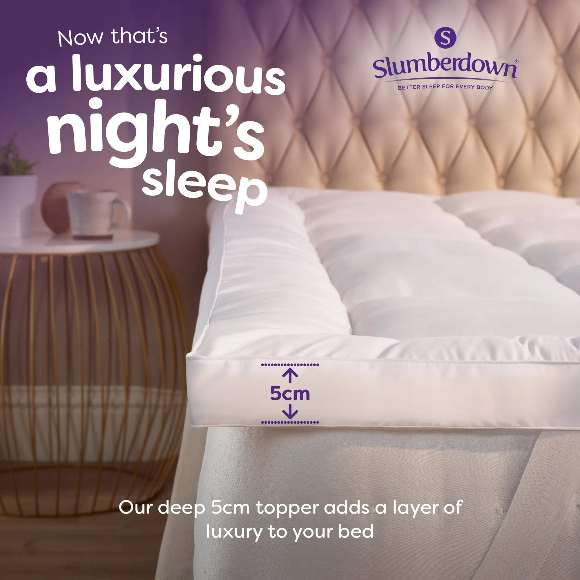 Sleep soundly 5cm Mattress Topper Slumberdown