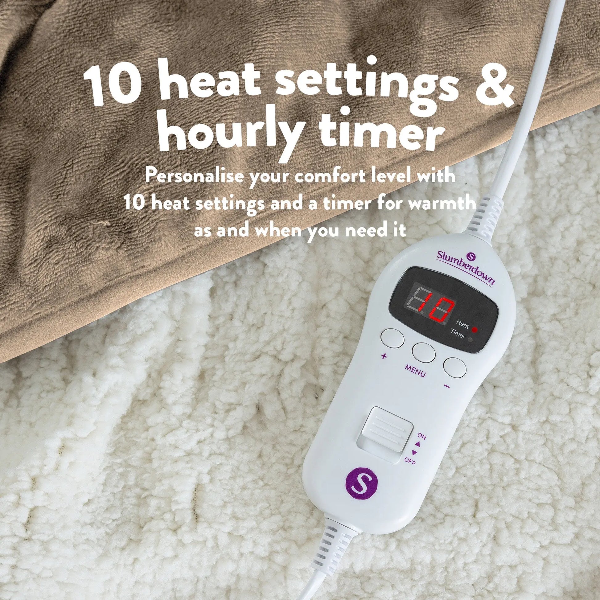 Cosy & Snug Sherpa Fleece Heated Throw - Slumberdown