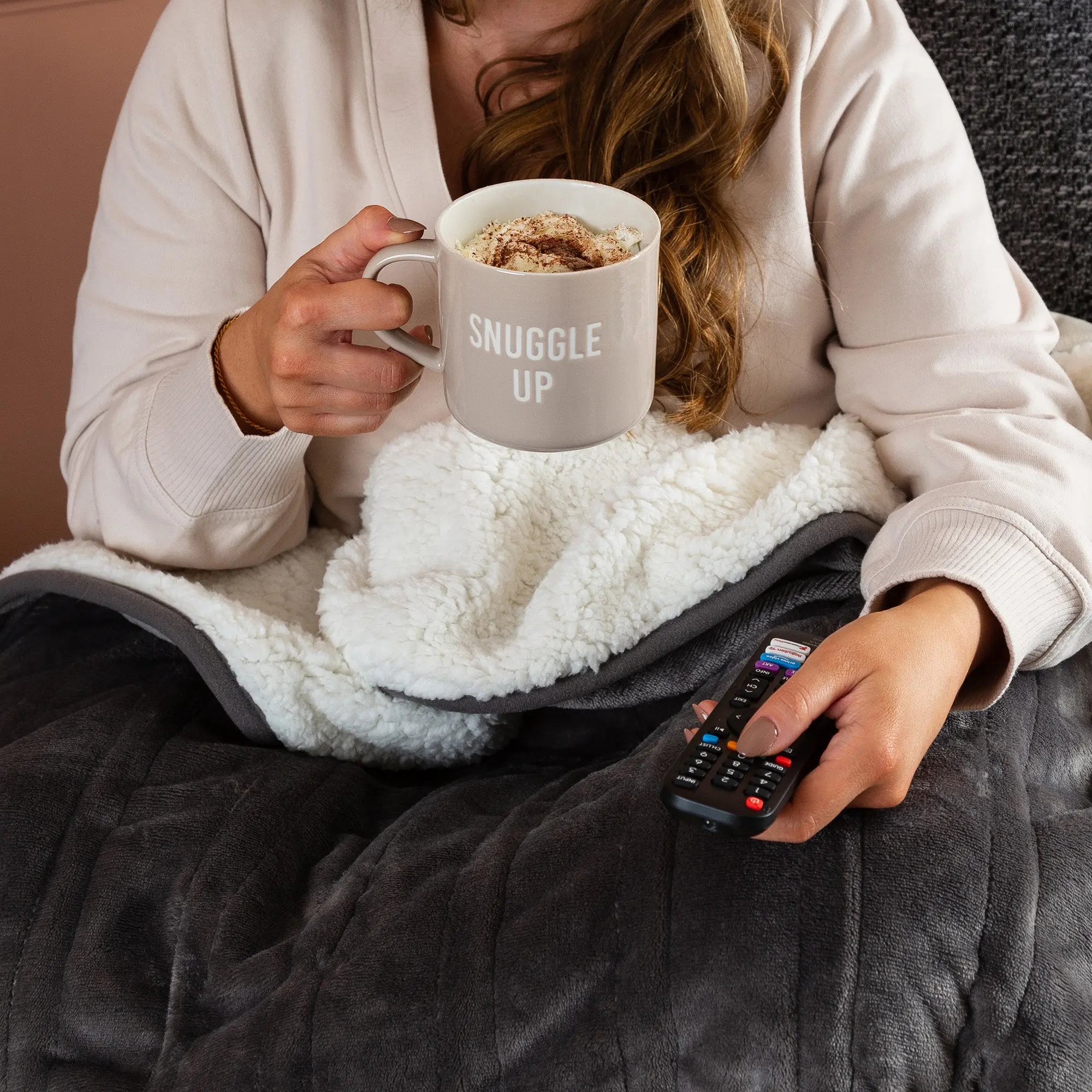 Cosy & Snug Sherpa Fleece Heated Throw - Slumberdown