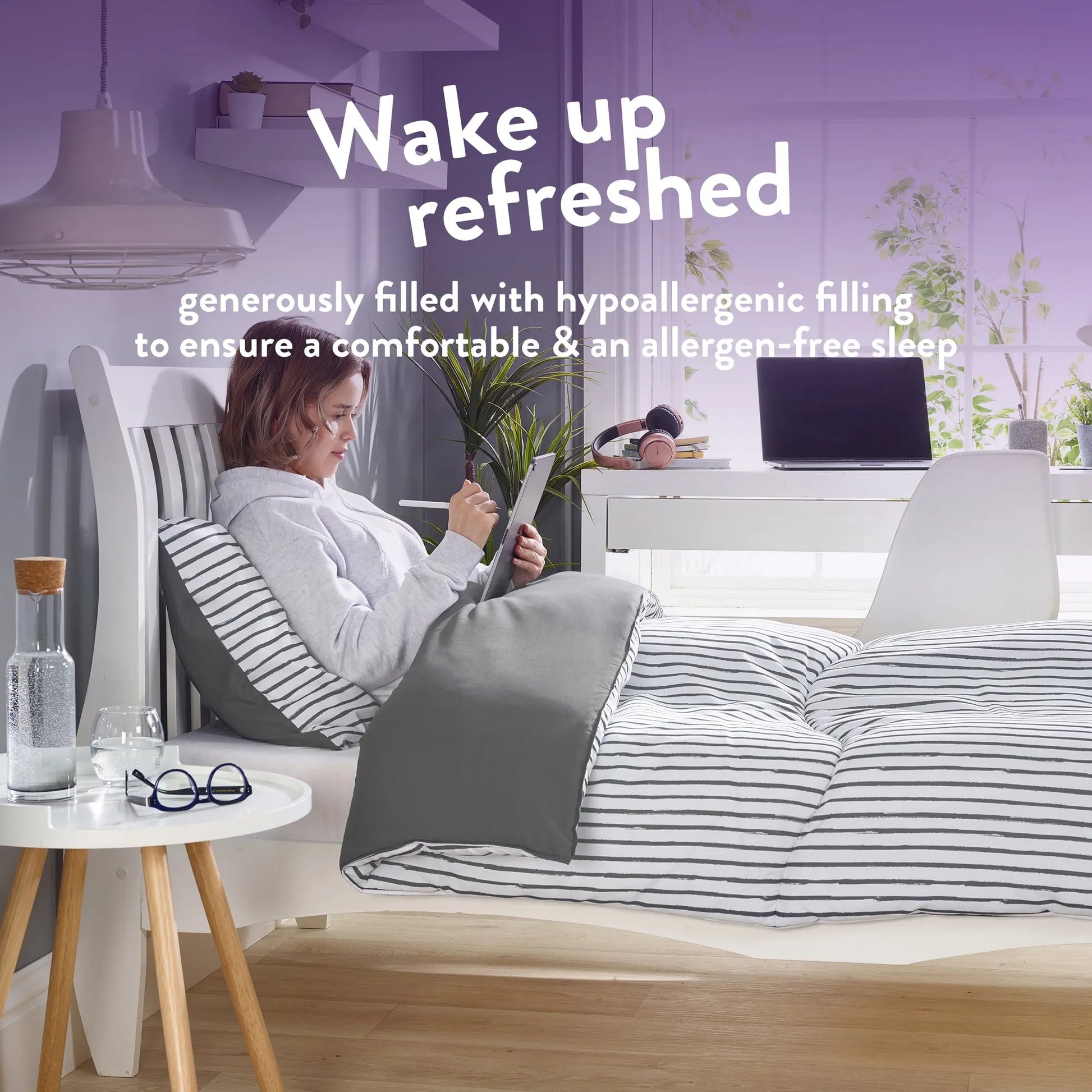 Coverless Comfort 10.5 TOG Printed Duvet + Pillow case Slumberdown