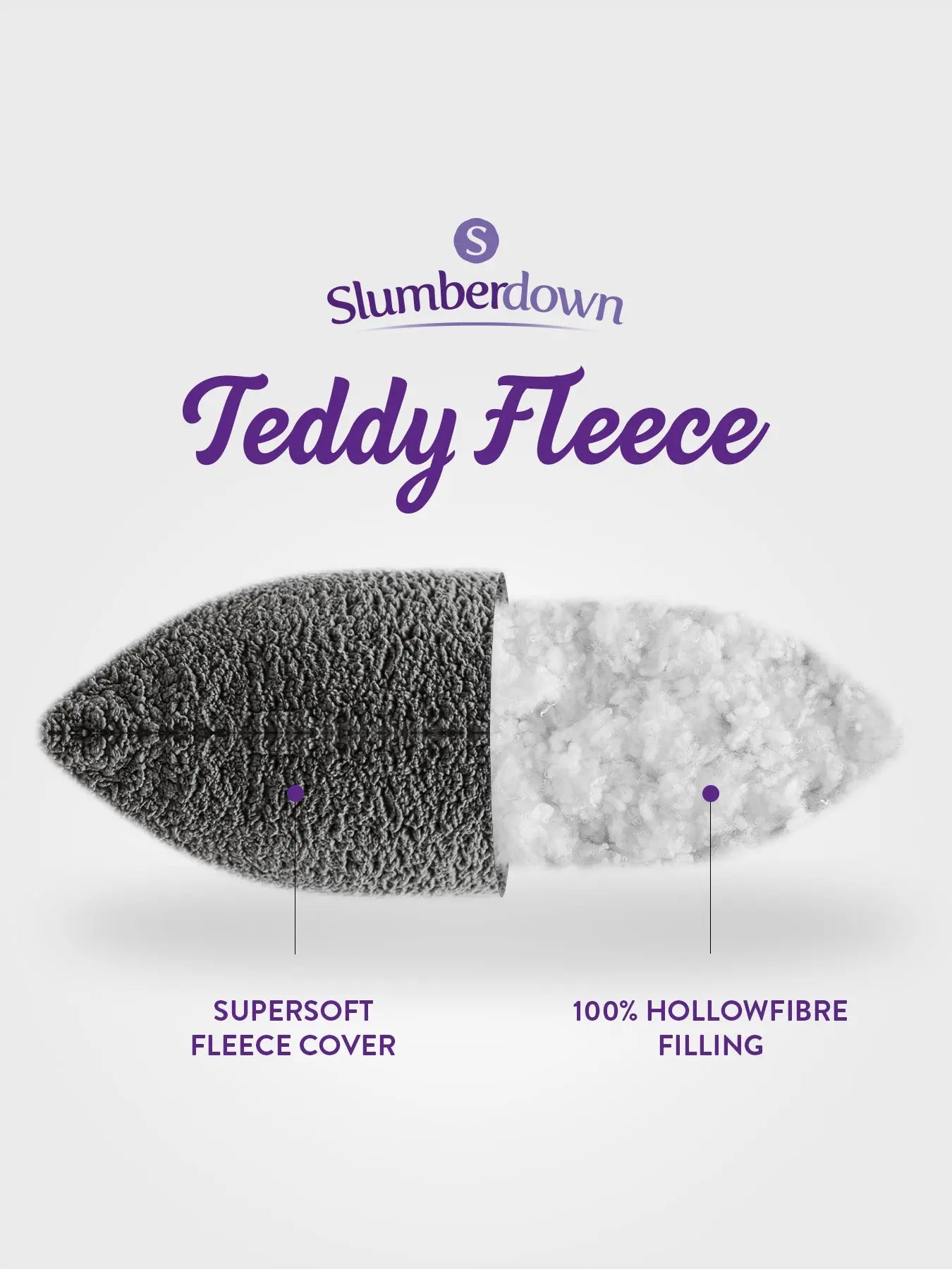 Teddy Fleece Medium Support Pillow Slumberdown