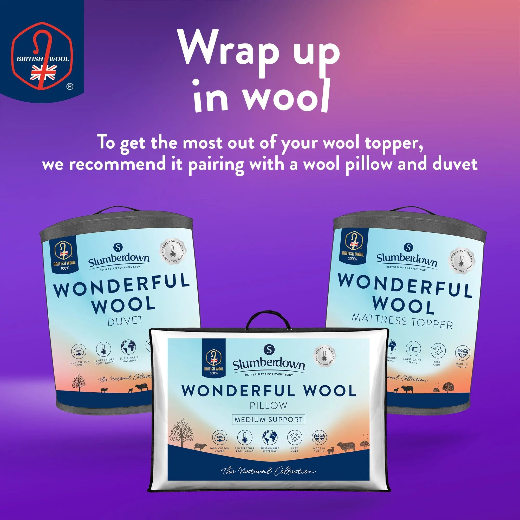 Wonderful Wool Mattress Topper - Slumberdown