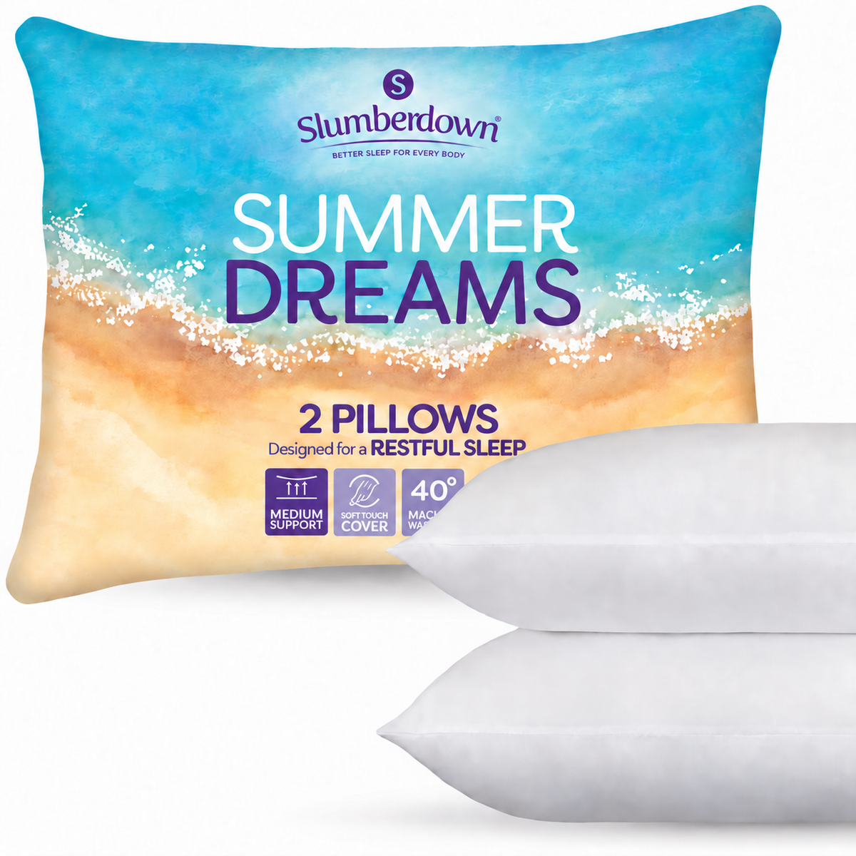 Summer Dreams Medium Support Pillow - 2 Pack