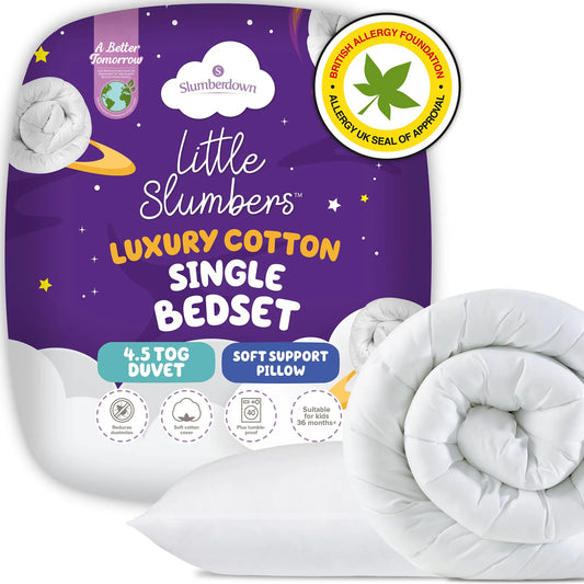 Little Slumbers Anti Allergy Kids Bedset 100% Cotton 4.5 Tog Slumberdown