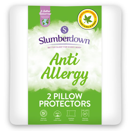 Anti Allergy Protection Pillow Protector 2 Pack Slumberdown