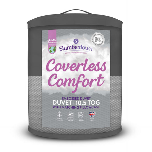 Coverless Comfort 10.5 TOG Embossed Duvet + Pillow Case Slumberdown