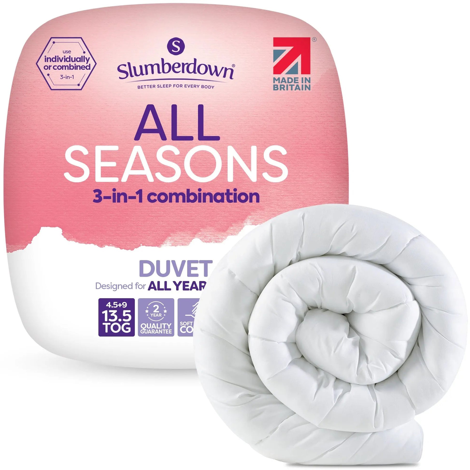 All Seasons Combi Duvet, 13.5 Tog Slumberdown
