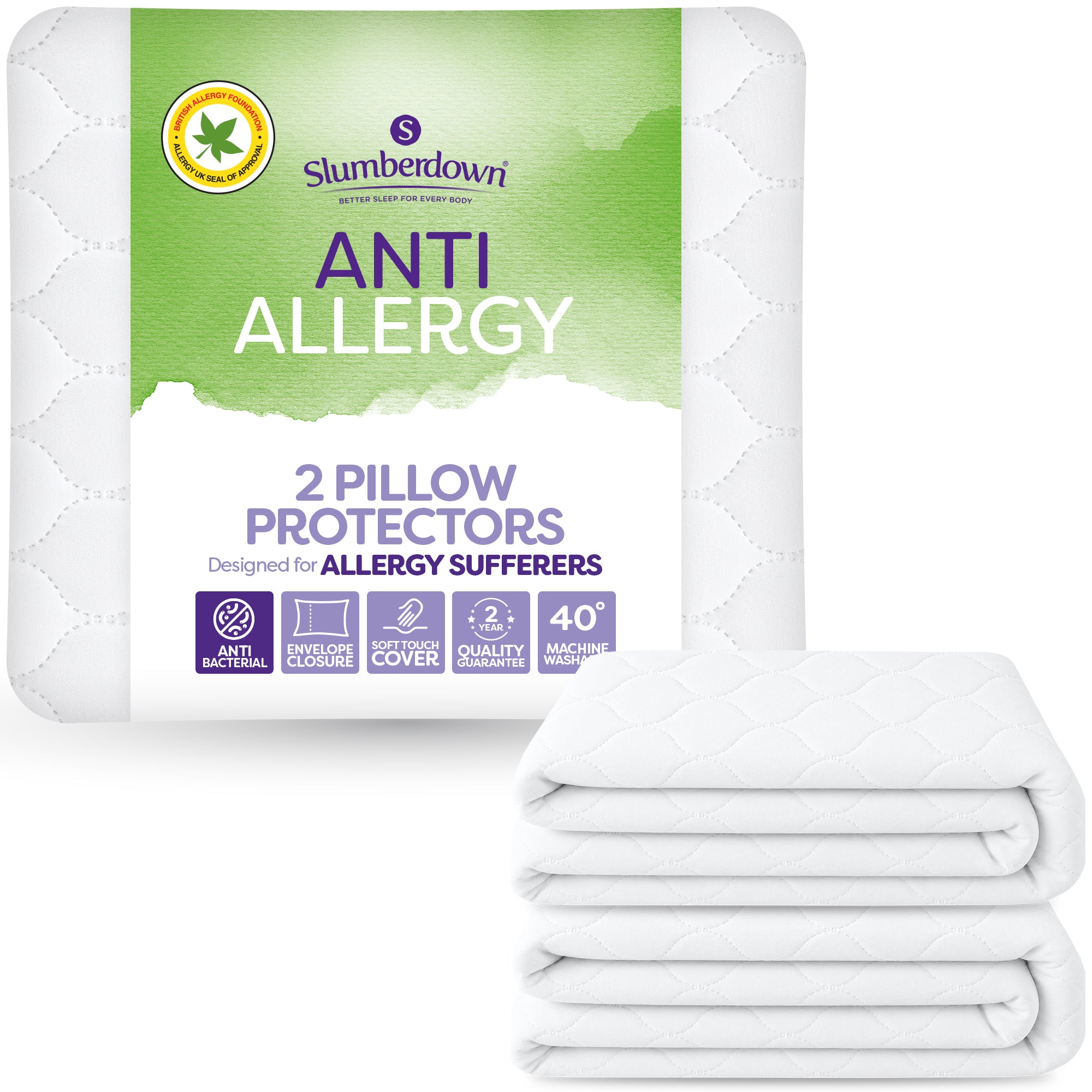Anti Allergy Protection Pillow Protector 2 Pack