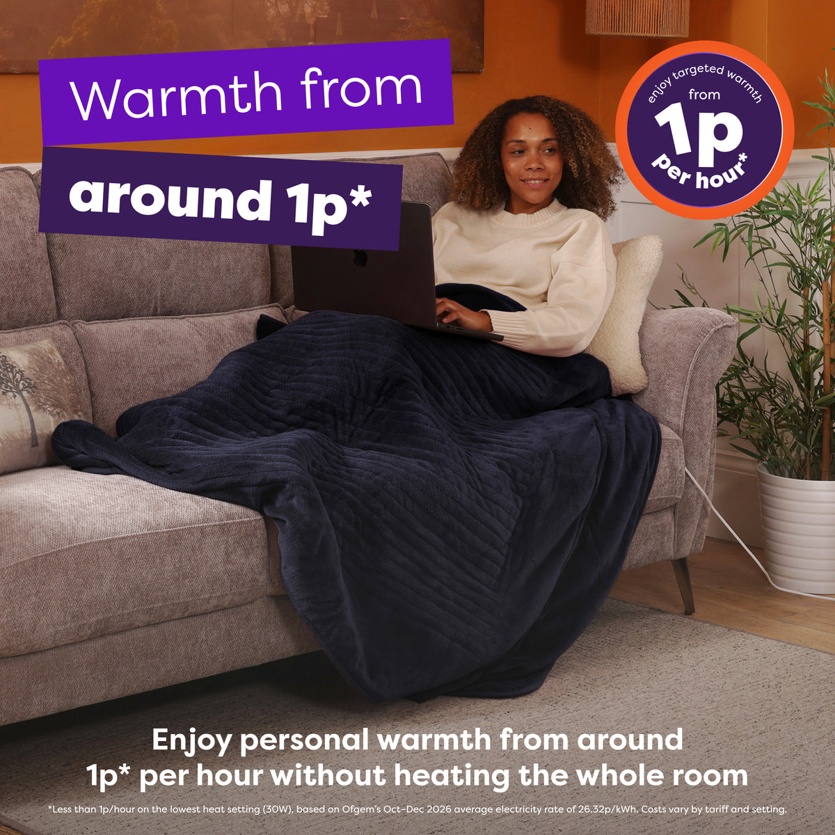 Comfy Hugs Heated Throw
