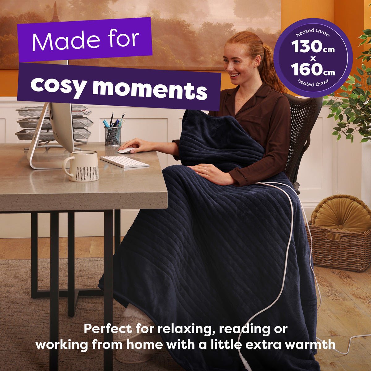 Comfy Hugs Heated Throw