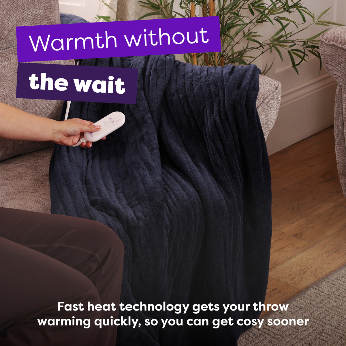 Comfy Hugs Heated Throw