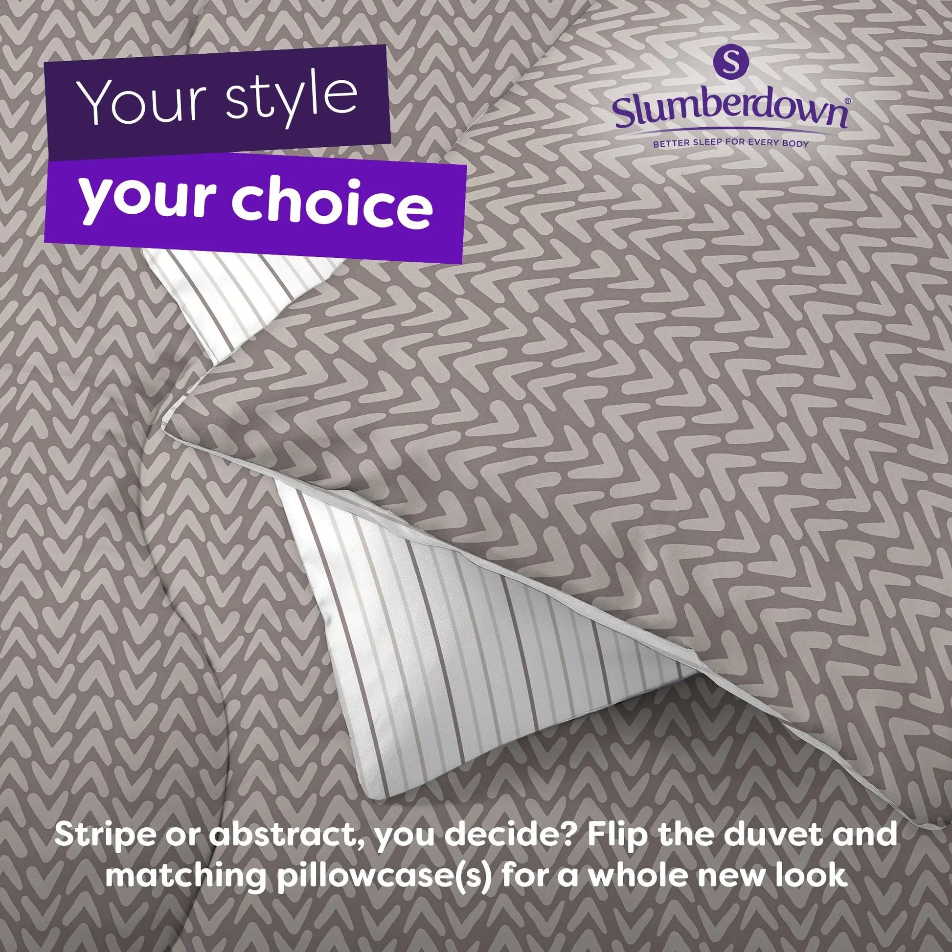 Coverless Comfort Neutral Abstract Duvet, 10.5 Tog Slumberdown