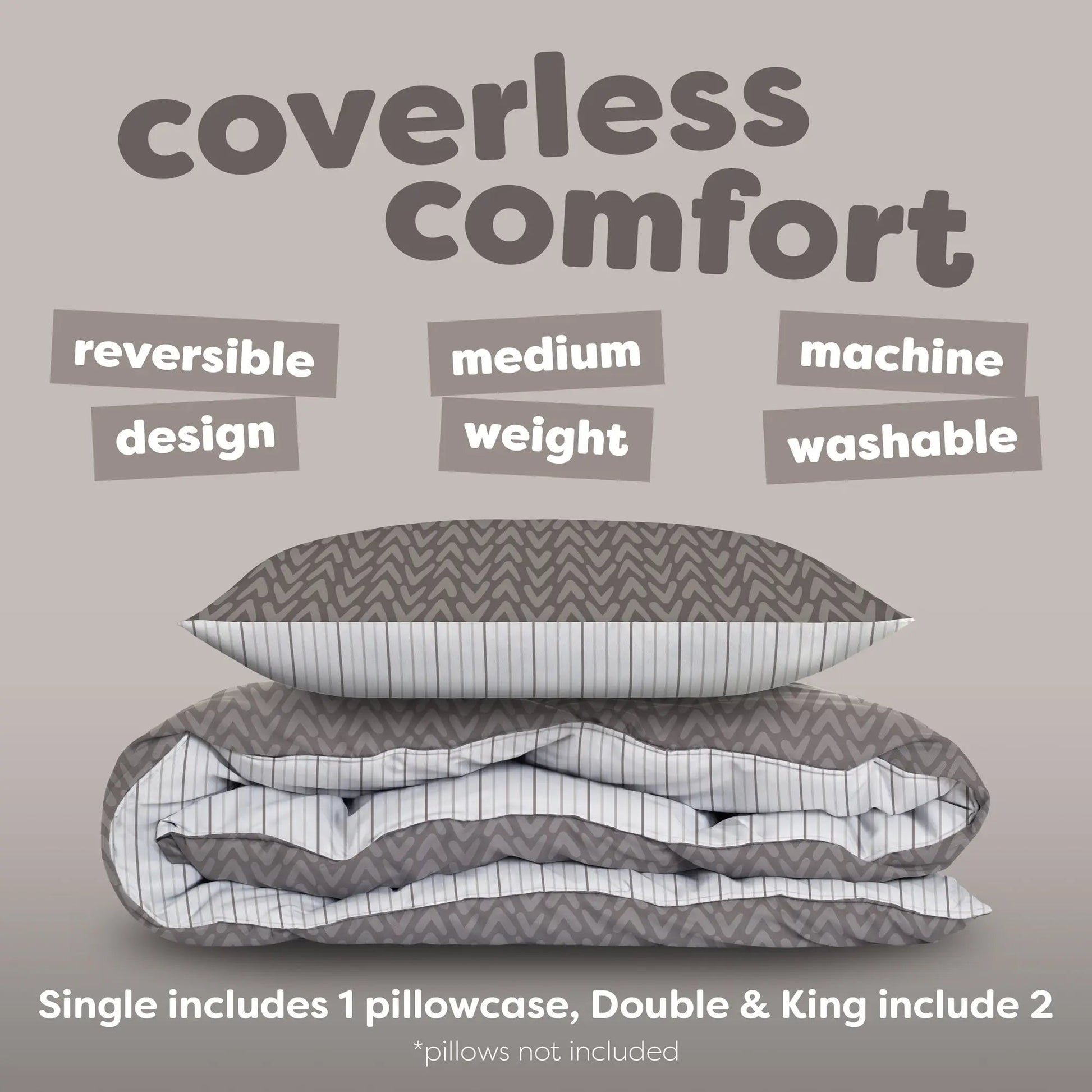 Coverless Comfort Neutral Abstract Duvet, 10.5 Tog Slumberdown