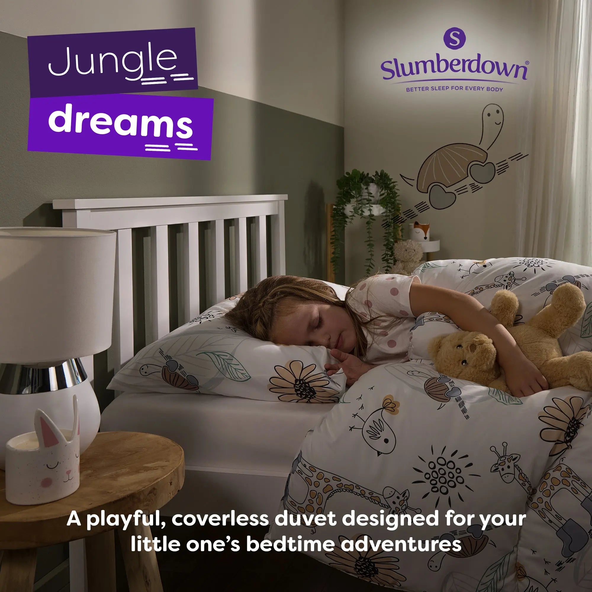 Slumberdown Kids Animal Print Coverless Comfort Duvet Slumberdown