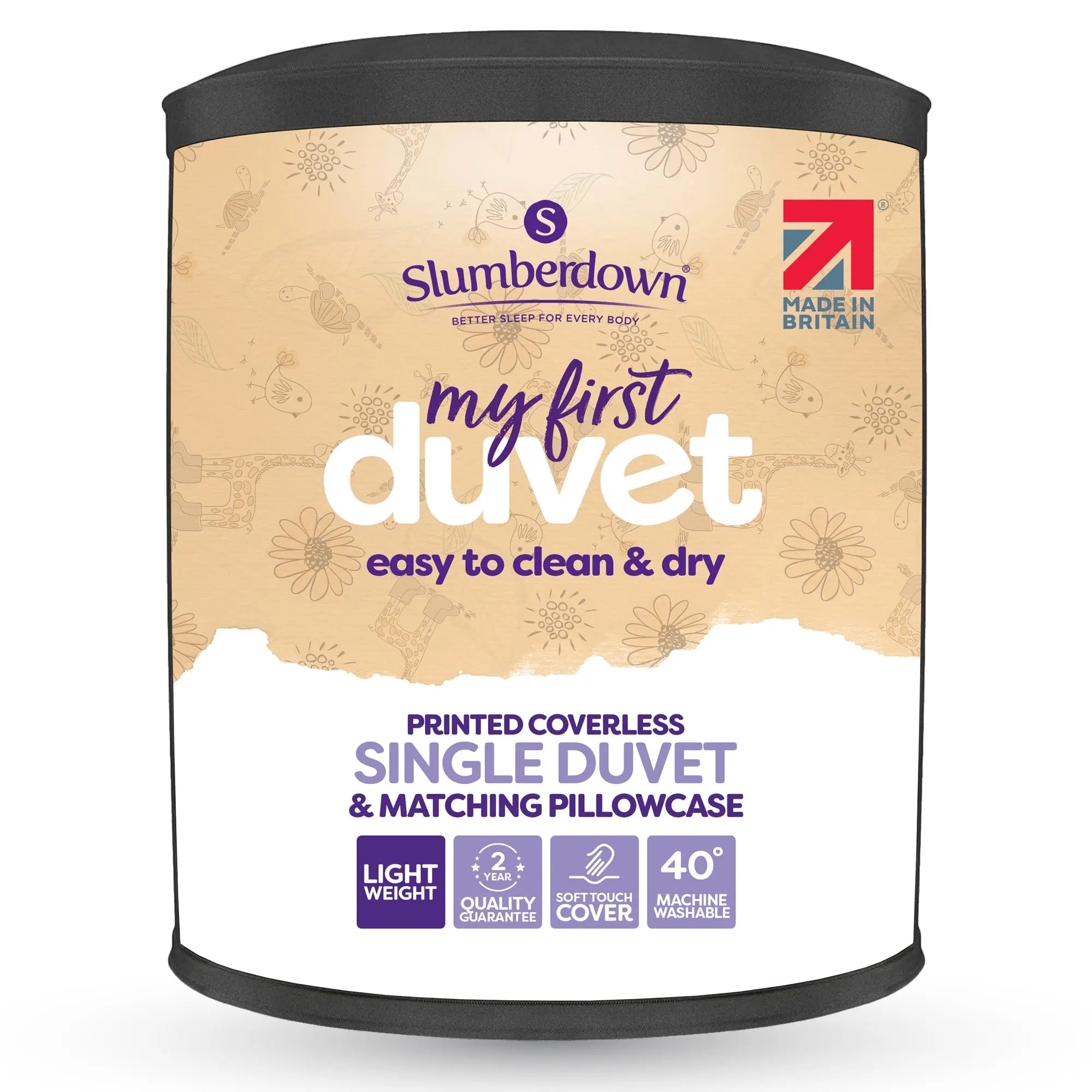 Slumberdown Kids Animal Print Coverless Comfort Duvet Slumberdown