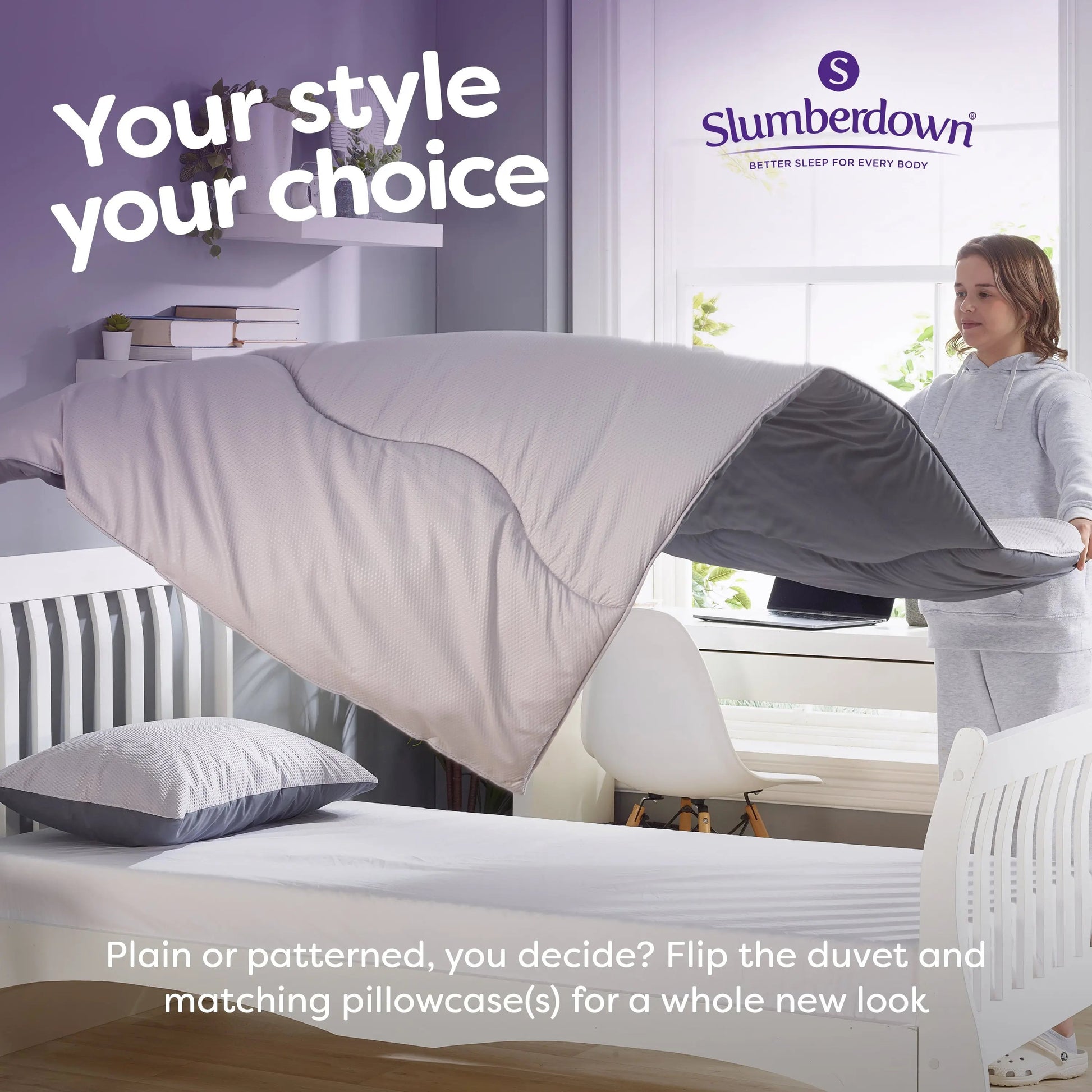 Coverless Comfort Embossed Waffle Duvet, 4.5 Tog Slumberdown