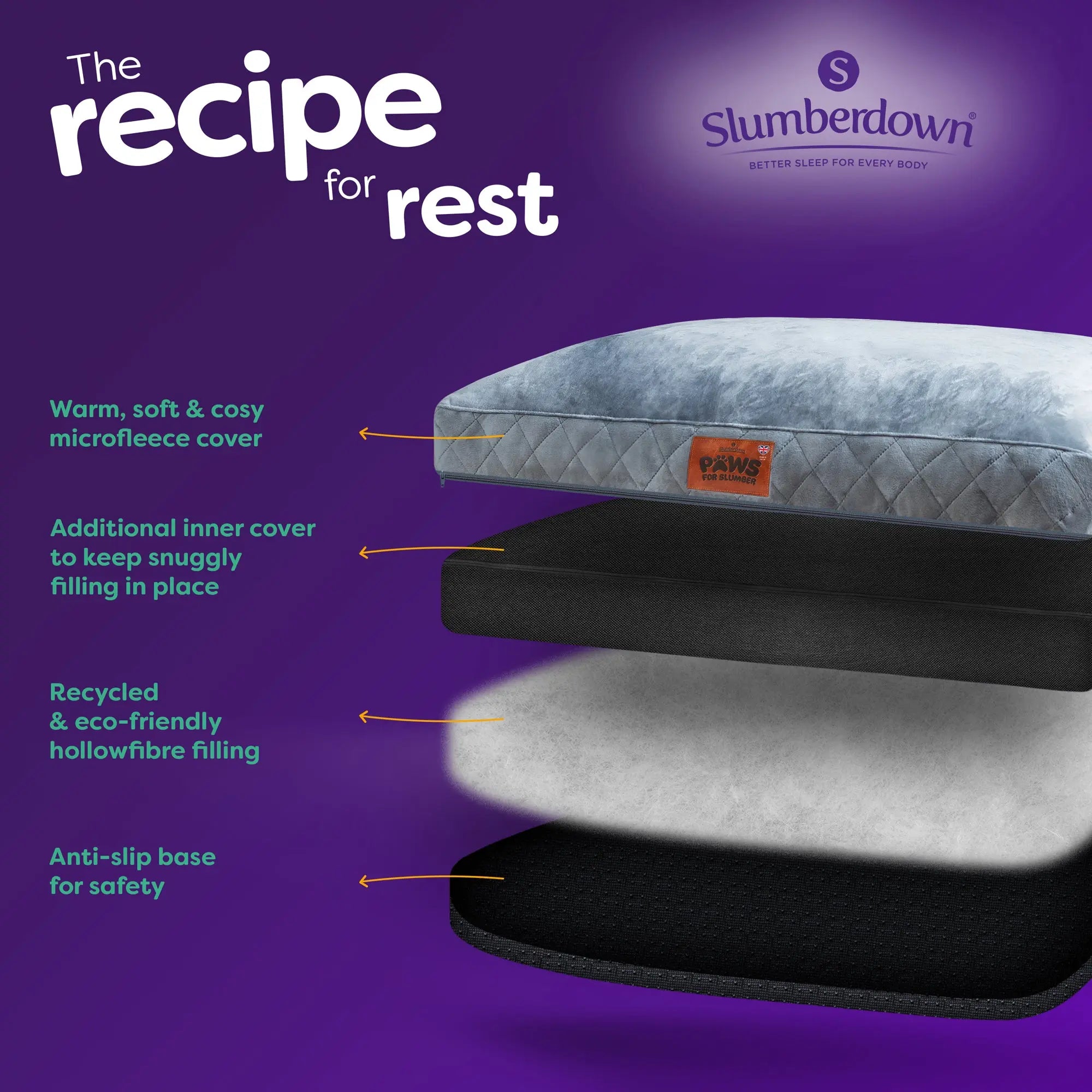 Paws for Slumber Luxury pet bed Slumberdown