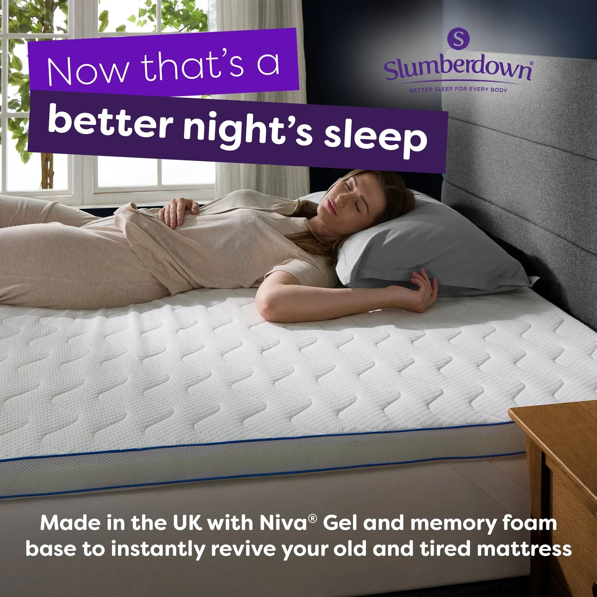 Memory Foam Gel Mattress Topper Slumberdown